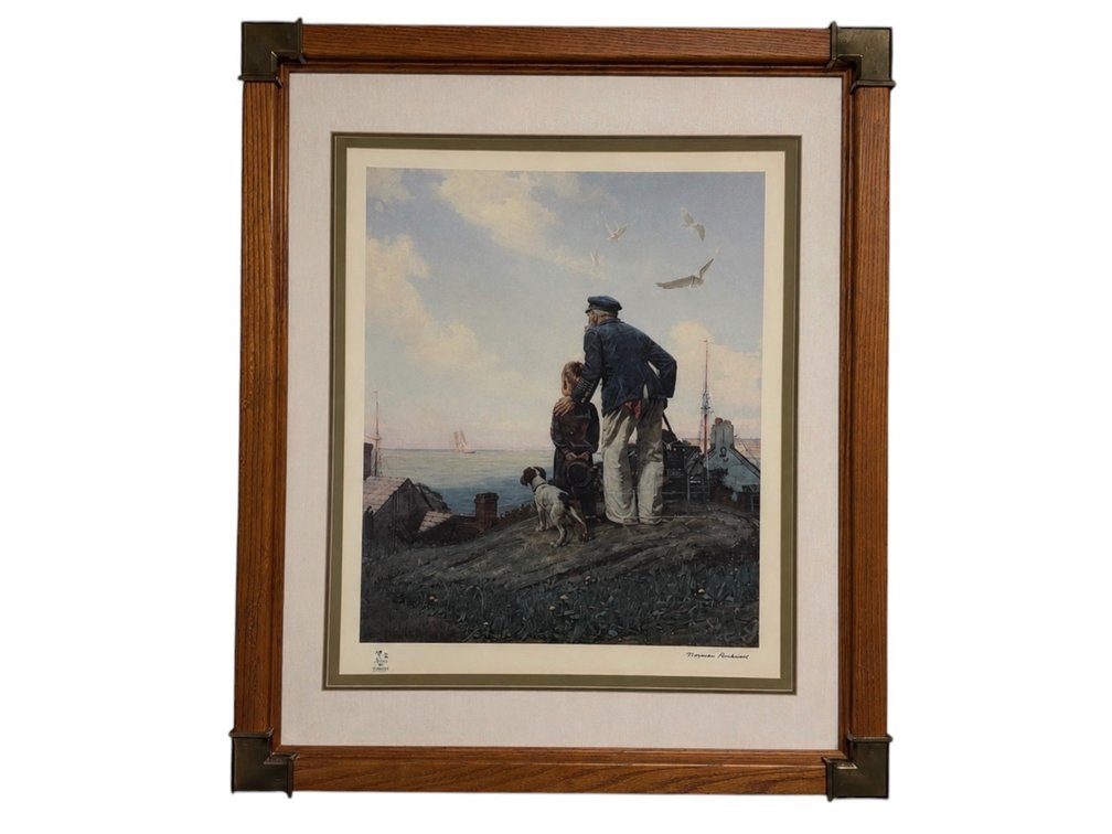Large framed Norman Rockwell print "Outward Bound"
