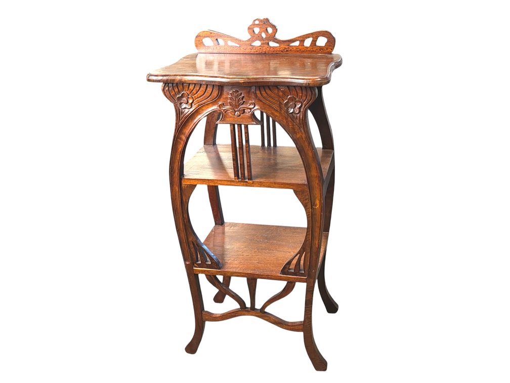 Art Nouveau style walnut side table