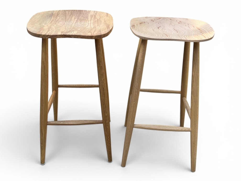 Pair of DeVol teak bar stools