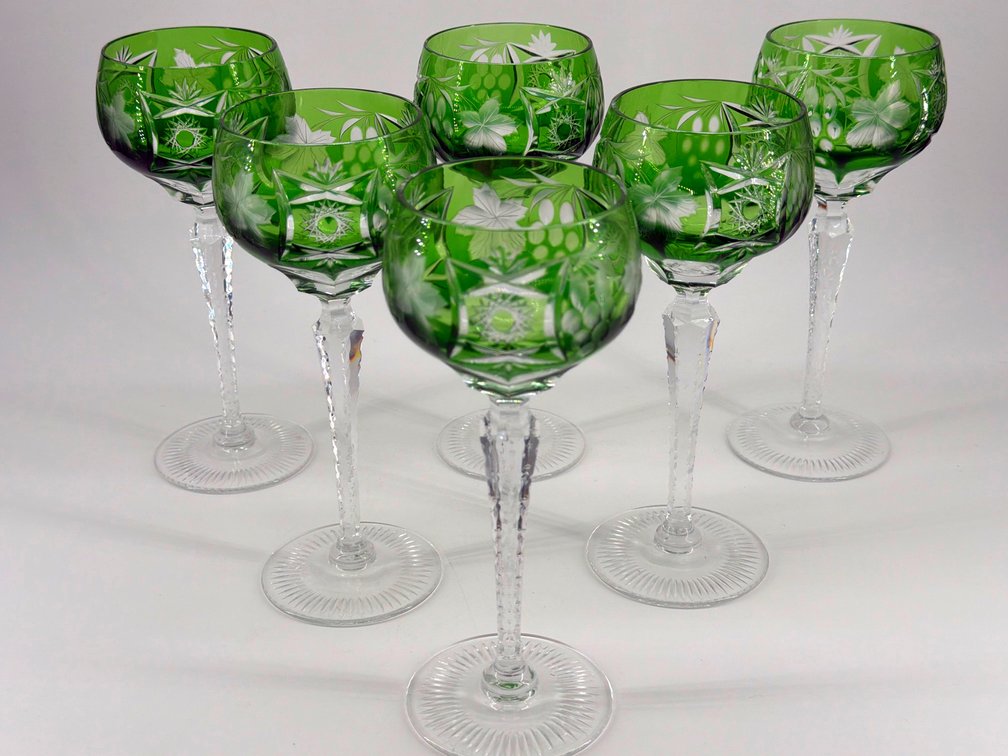 Green Nachtmann "Traube" wine goblet set of 6