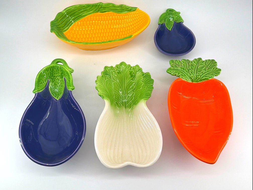 Whimsical vegetable serving bowls