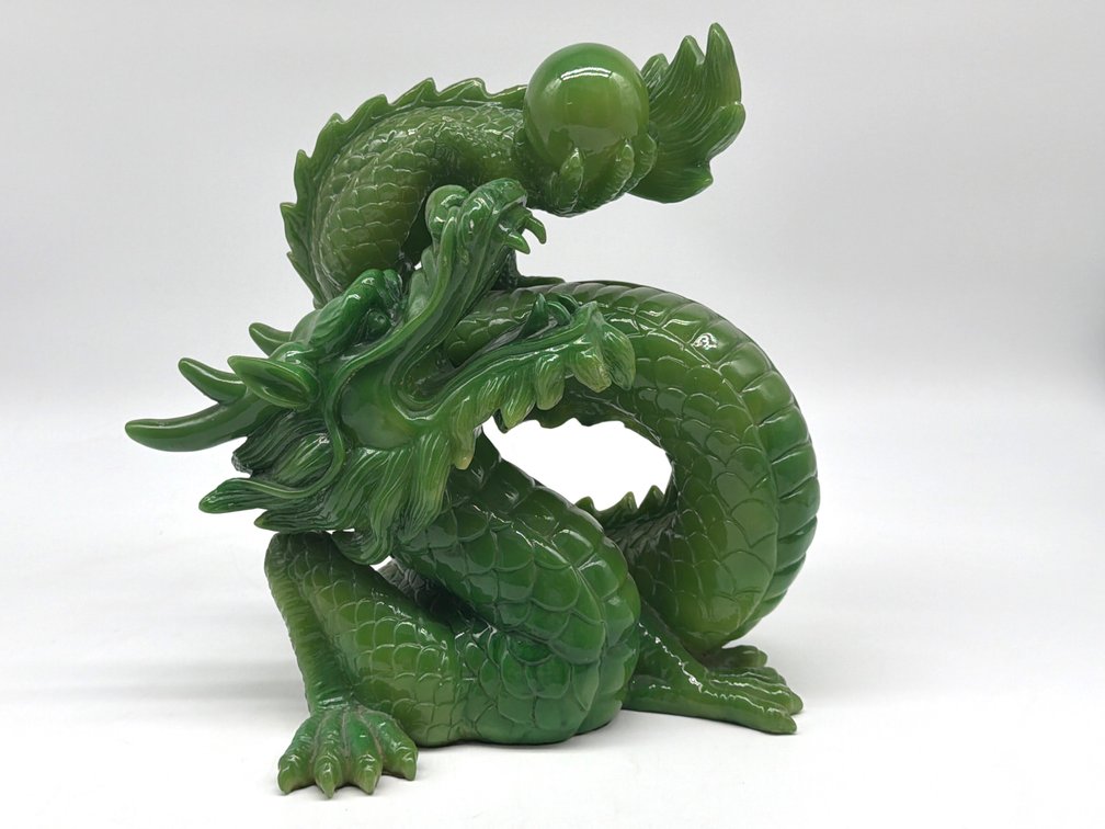 Large cast resin dragon figure