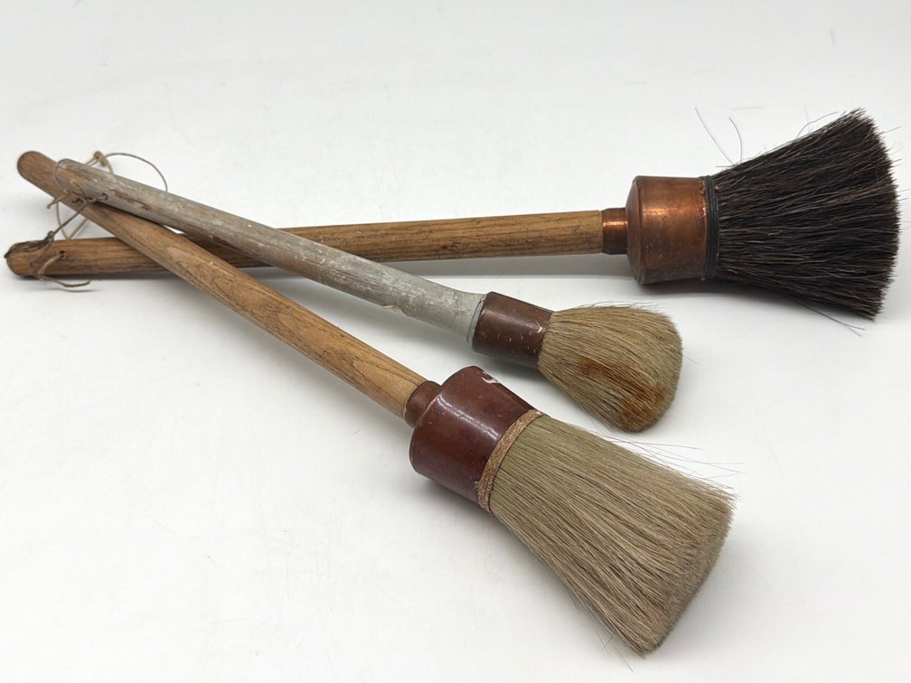 Trio of vintage French paintbrushes