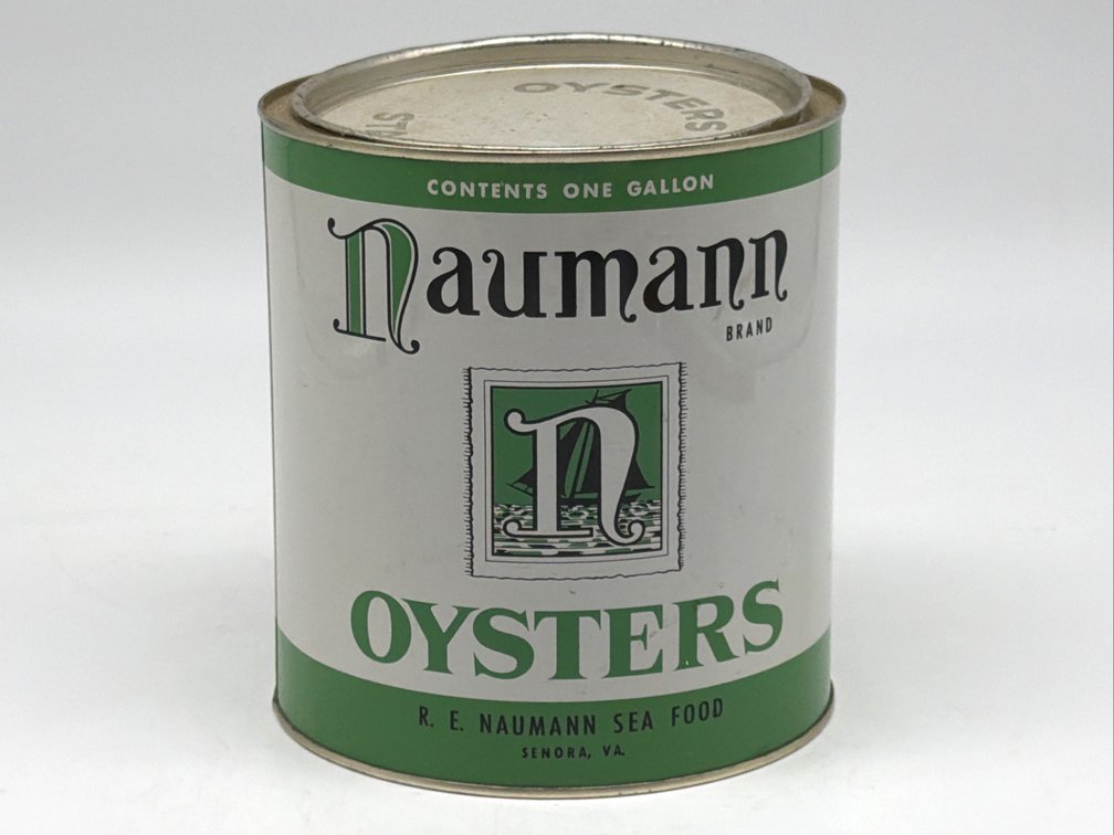 Naumann Brand Oyster tin from Senora, VA
