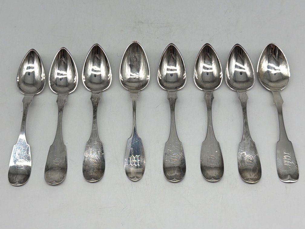 Assortment of coin silver teaspoons