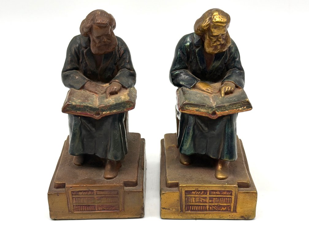 Pair of bronze scholar bookends