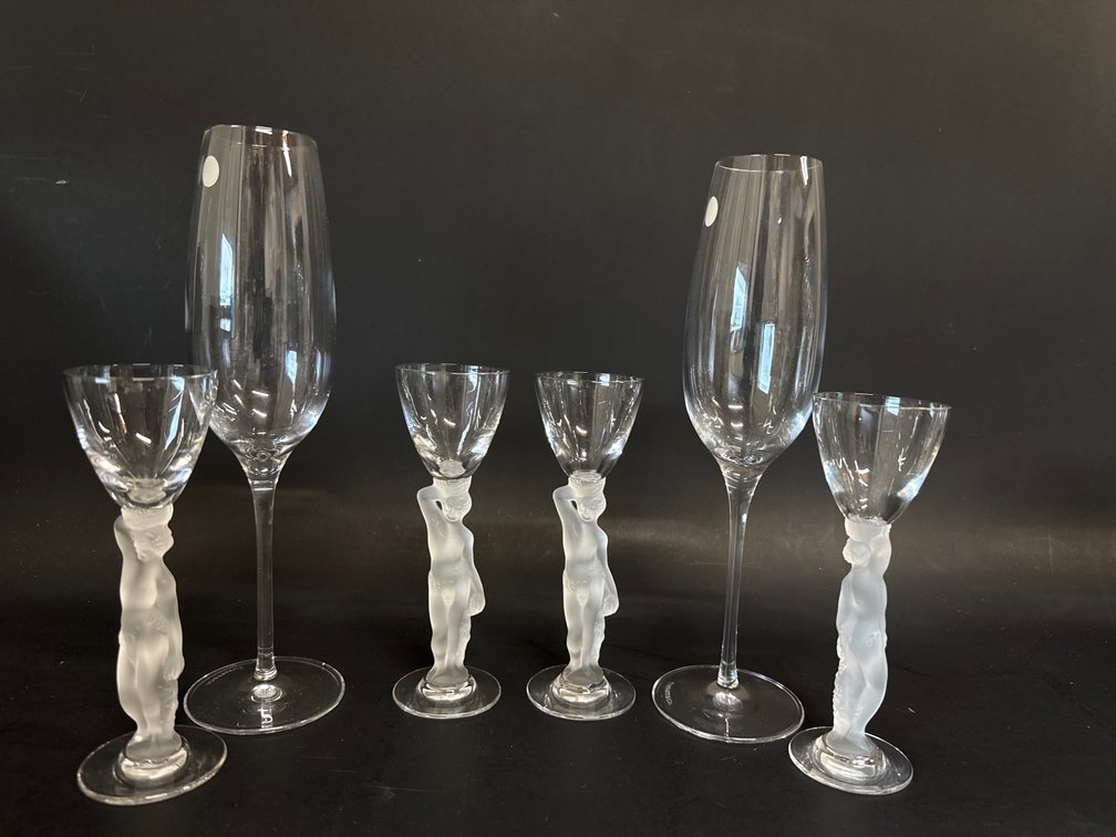Bayel Crystal cordial glasses and Tiffany and Co. champagne flutes