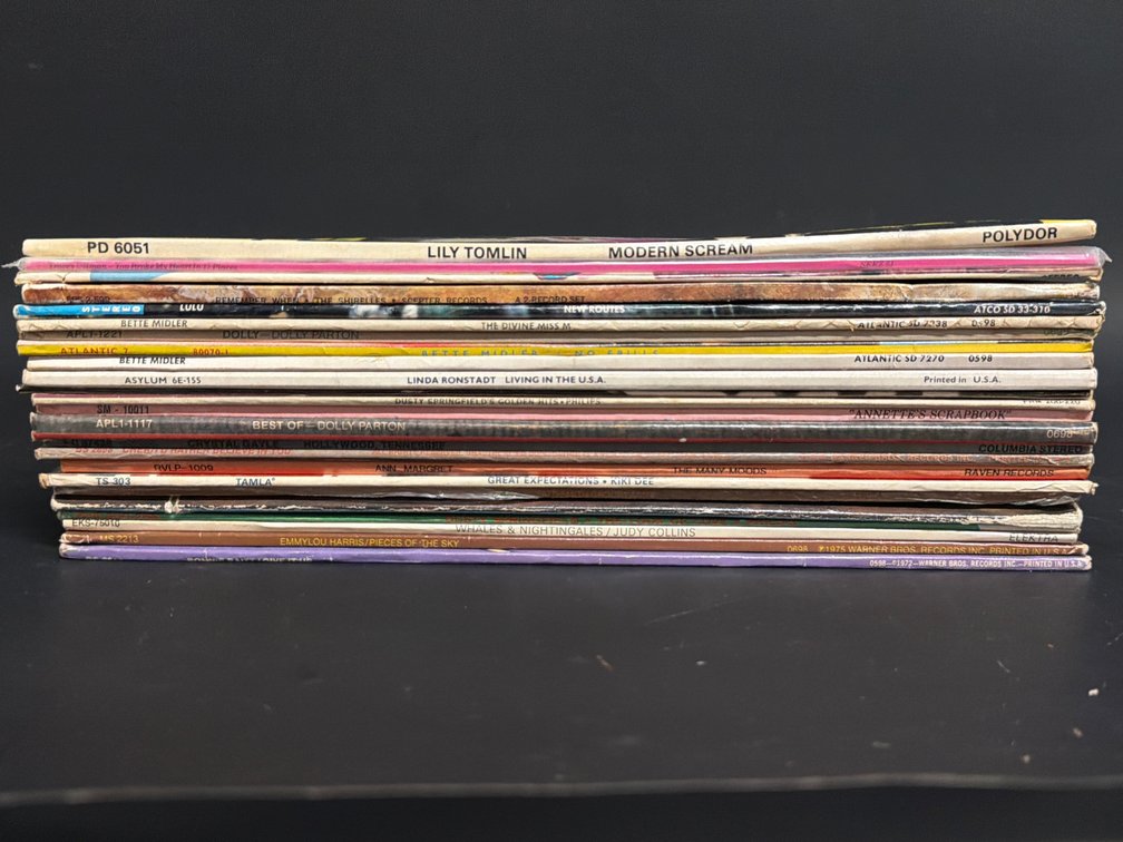 Large collection of record albums featuring strong women
