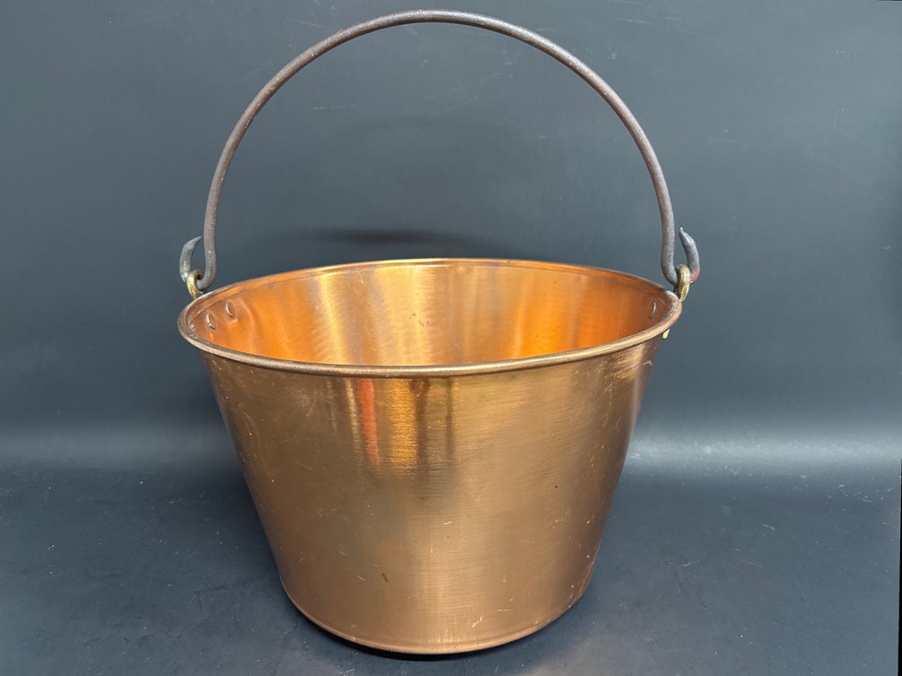 Vintage apple butter copper kettle