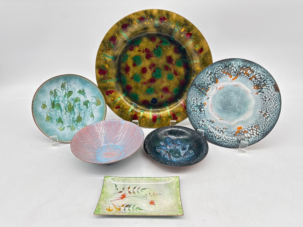 Copper enamel plates
