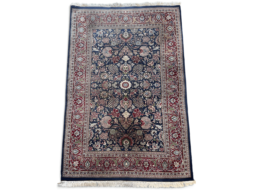 Persian design scatter rug; 74" x 49"