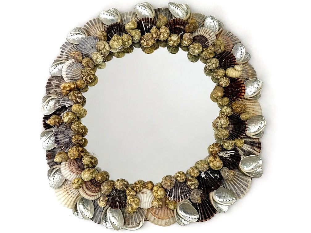 Shell framed mirror