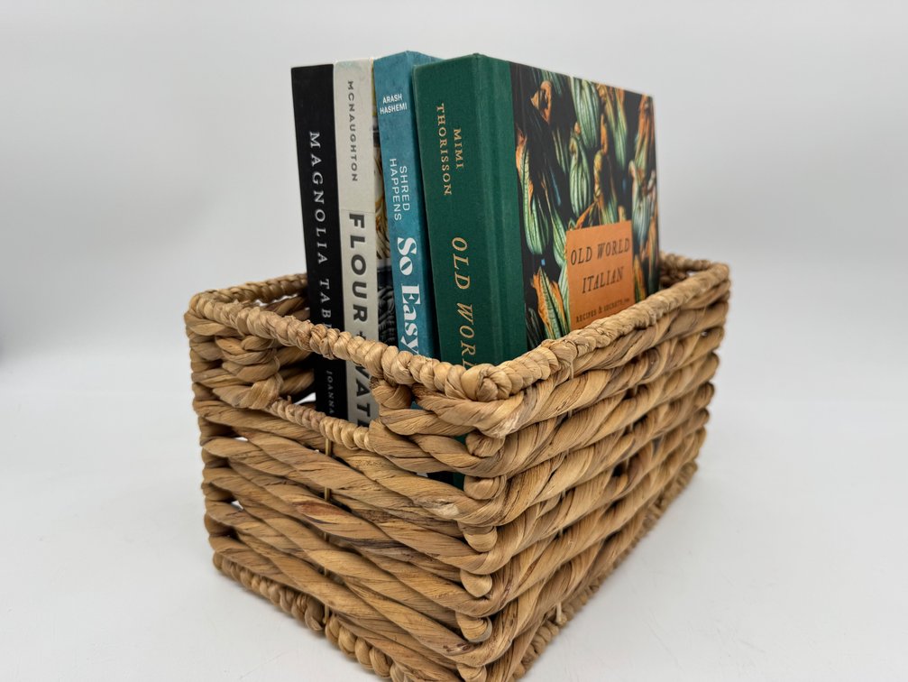 Cookbooks in basket