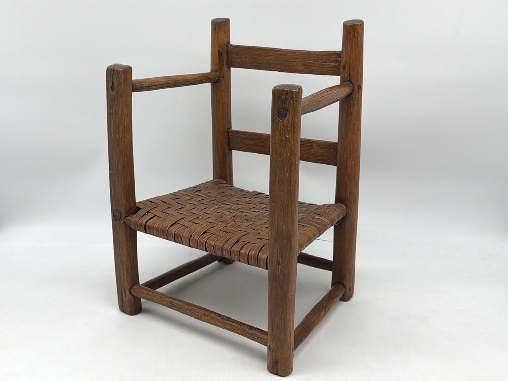 Primitive child's ladderback armchair