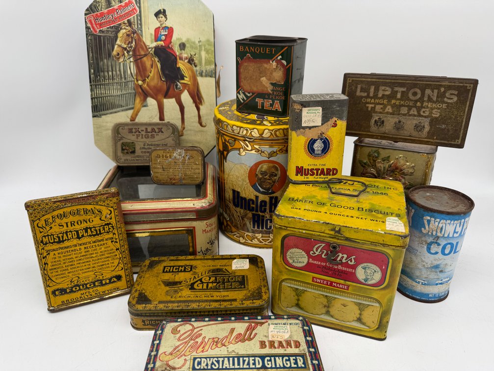 Antique, vintage advertising tins