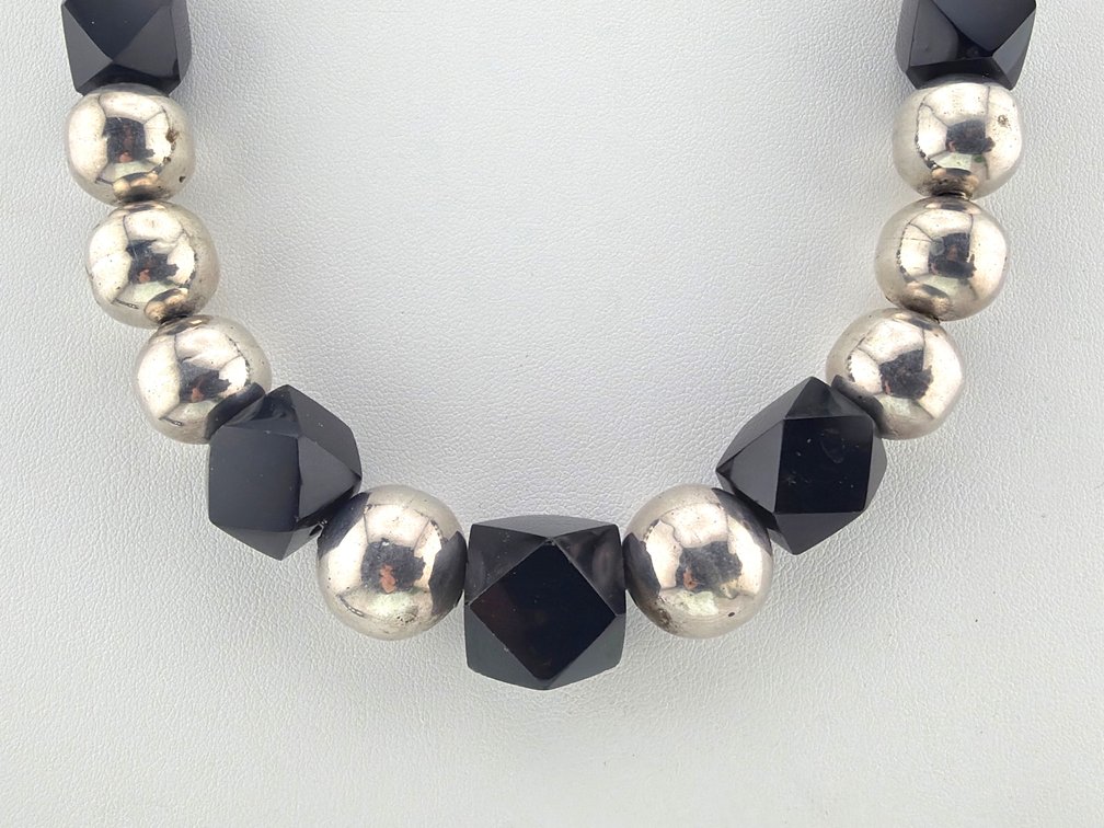 Sterling, onyx necklace