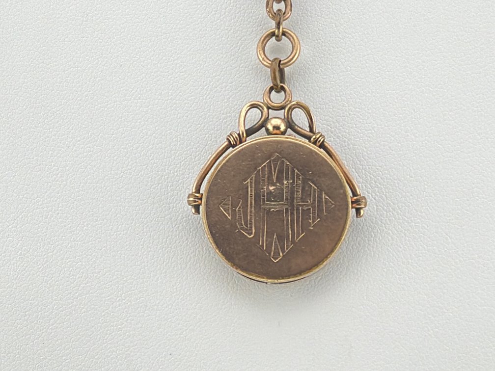 Gold filled watch chain with Masonic locket