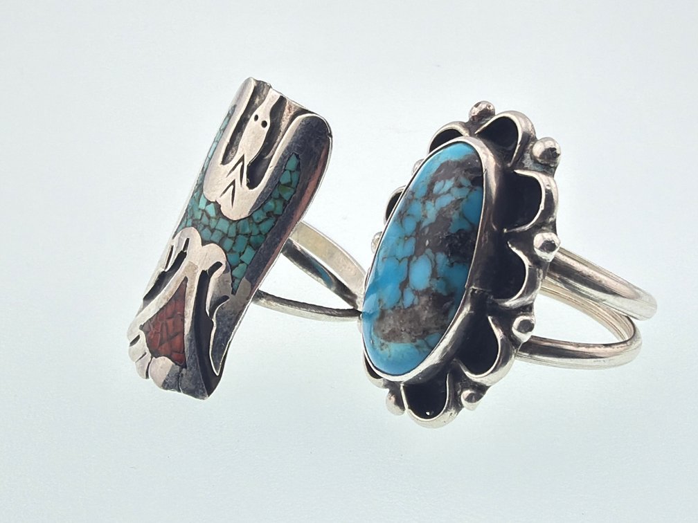 Two Native American sterling silver rings