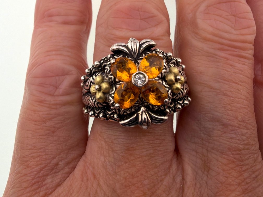 Barbara Bixby sterling, 18kt citrine ring