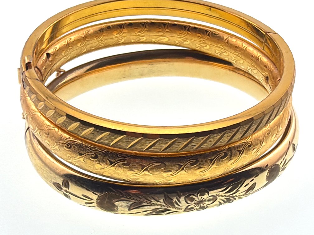 Lot of three gold filled bangles