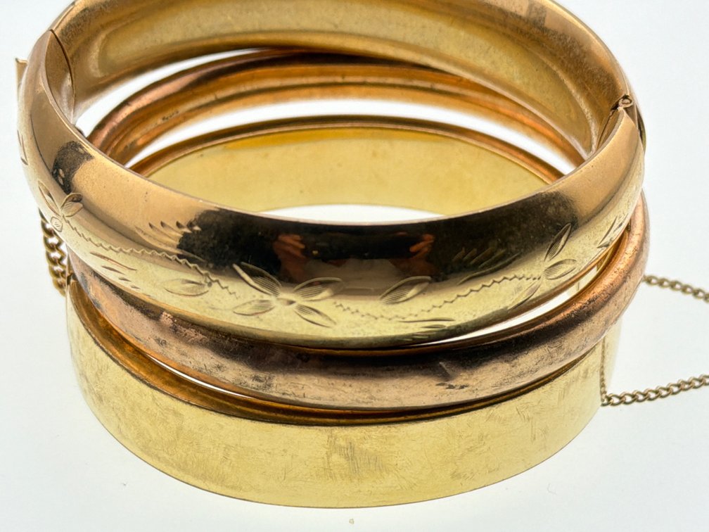 Three gold filled bangles