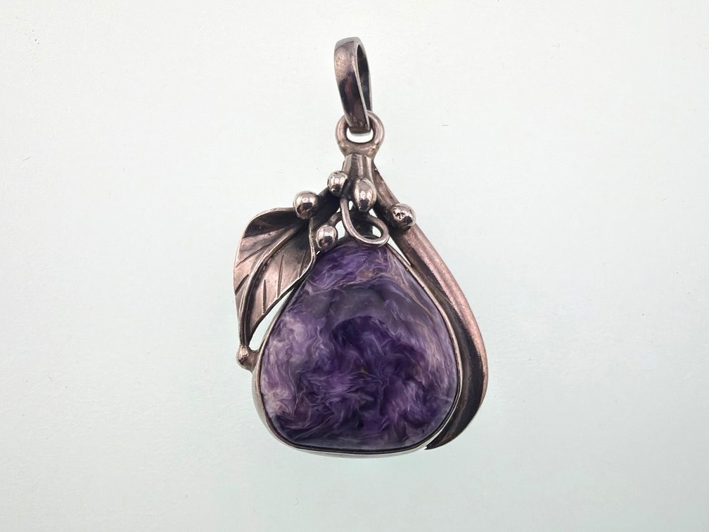 Sterling and purple charoite pendant