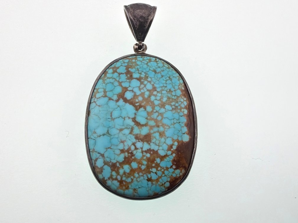 Starborn Creations sterling Nevada turquoise large pendant