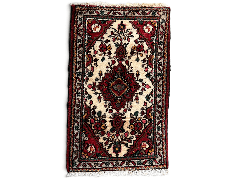 Small Persian Hamadan scatter rug; 36" x 21.25"