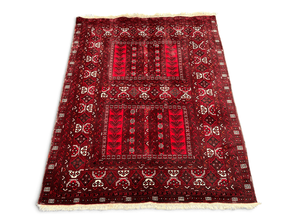 Wool Afghan Kunduz Parda rug; 98" x 67"