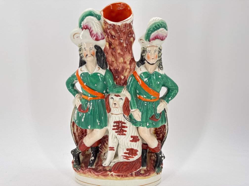 Antique Staffordshire figural spill vase