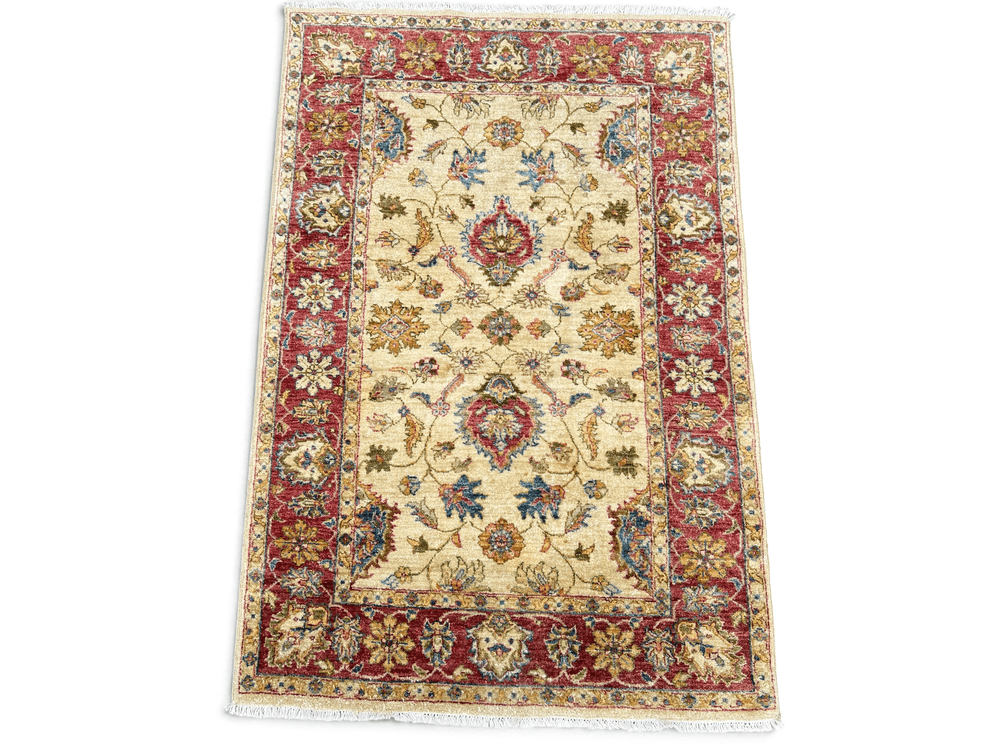 Pakistani wool scatter rug; 74" x 48"