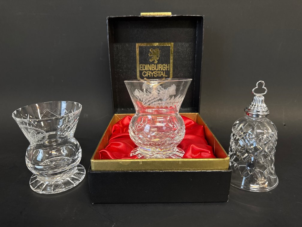 Grouping of Edinburgh and Waterford crystal items