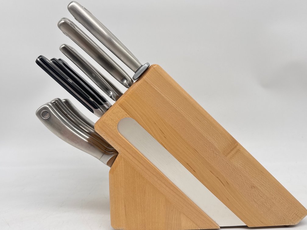Wusthof German knives in maple knife block
