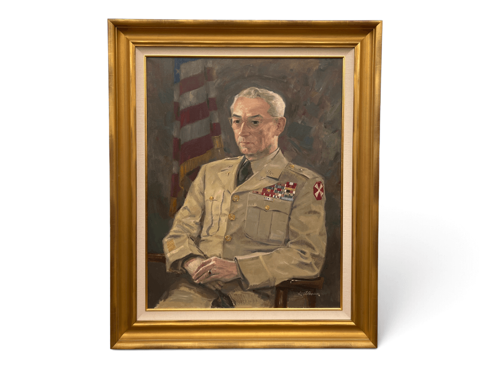 Portrait of decorated WWII Army General signed L Alboin(?)