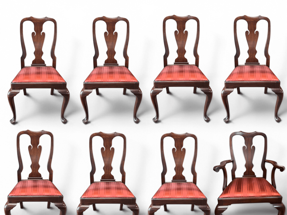 Set of 8 Henkel Harris mahogany Queen Anne style chairs