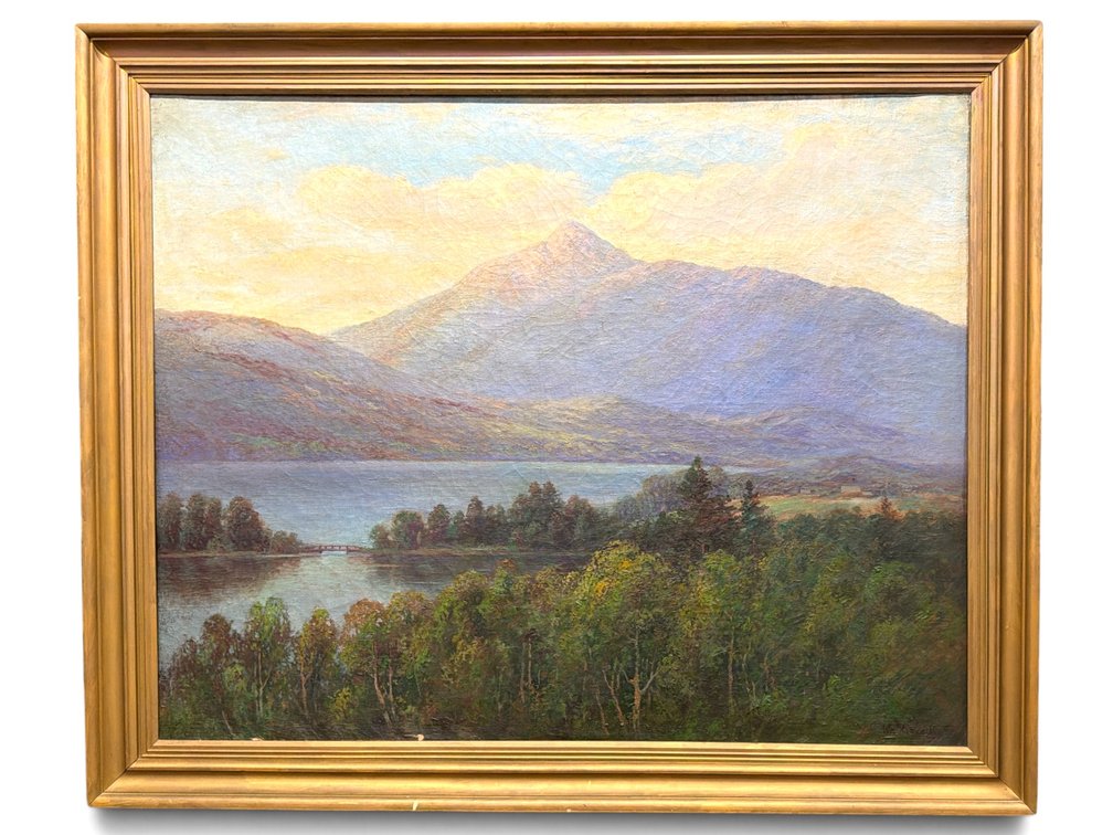 Large outstanding William Paskell (American White Mountain School) signed painting of Mount Chocorua
