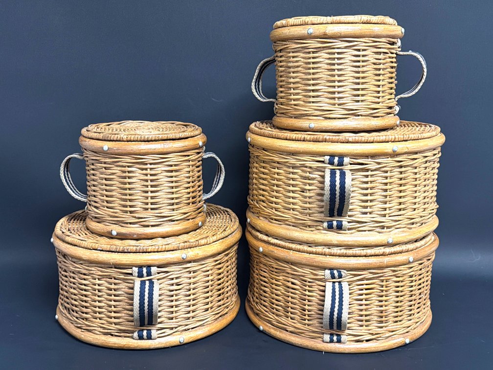 Wicker storage baskets from Williams Sonoma