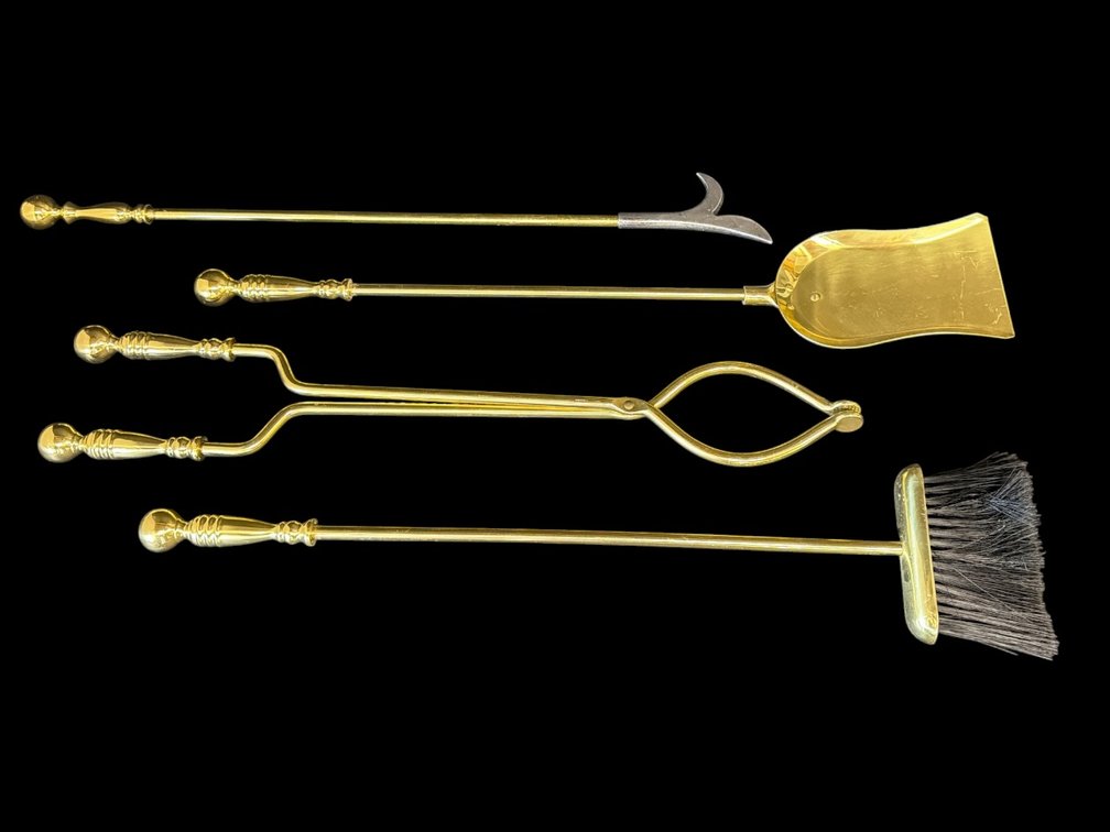 Brass fireplace tools