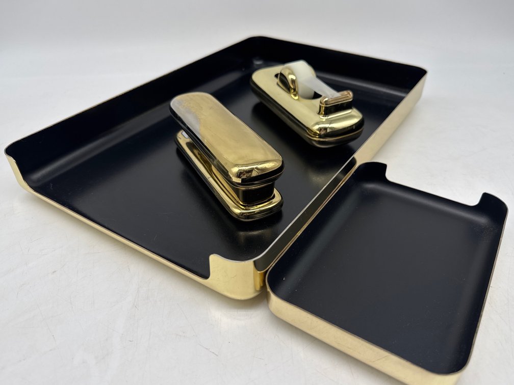 Brass finish desk set