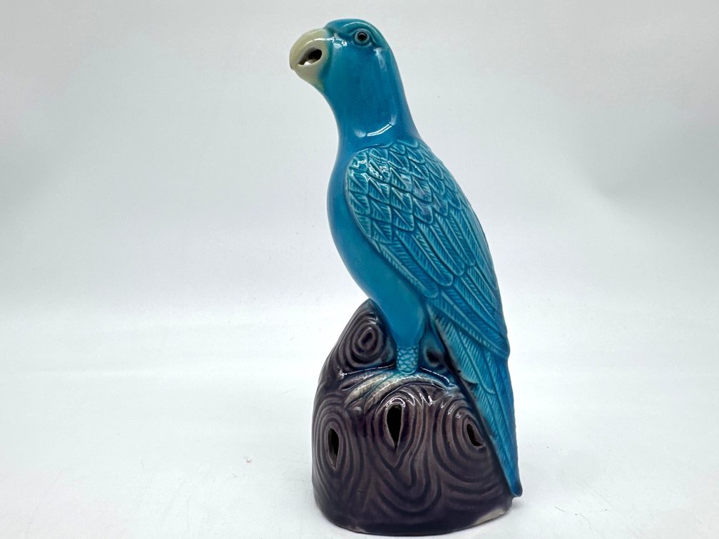 Decorative Chinese Export style parrot on base