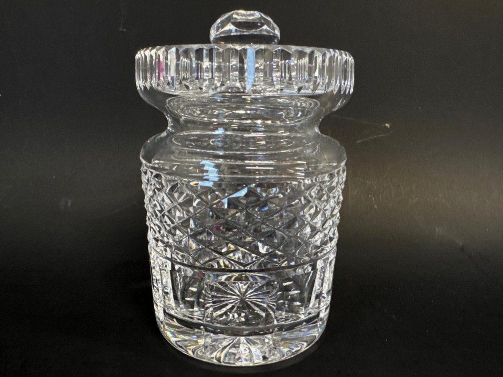Waterford crystal mustard jar with lid