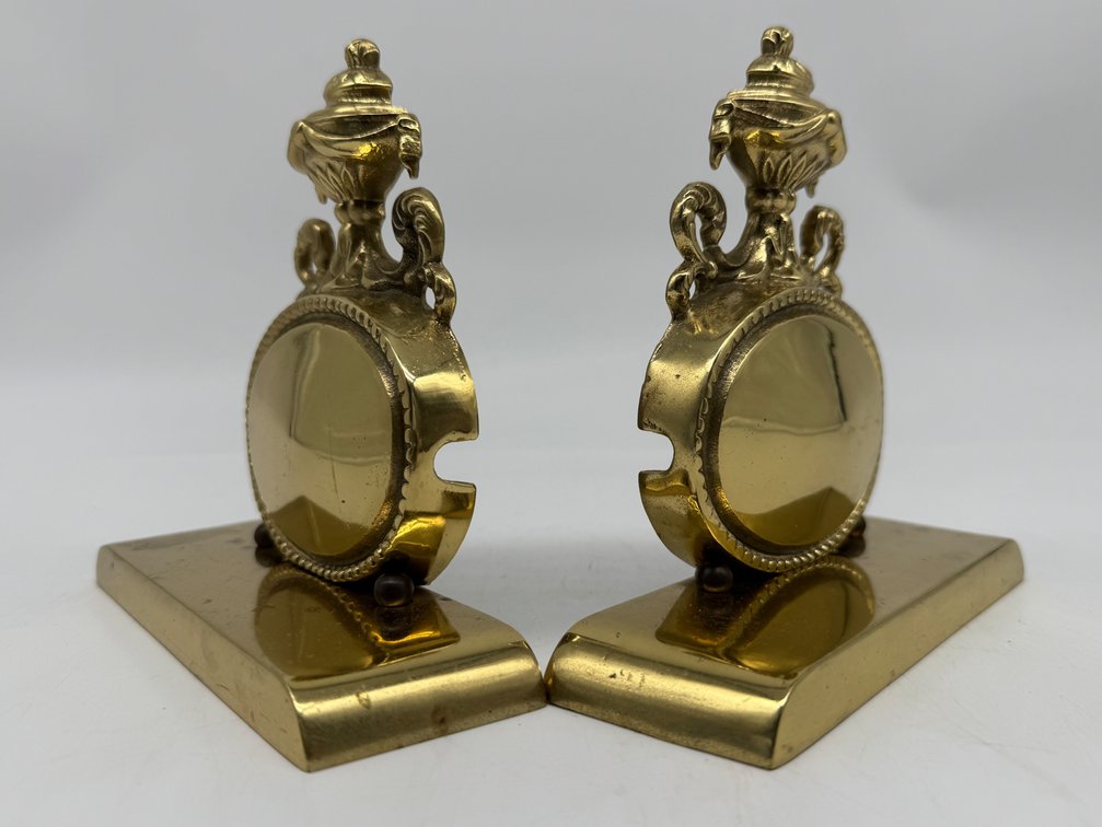 Pair of brass VMC bookends