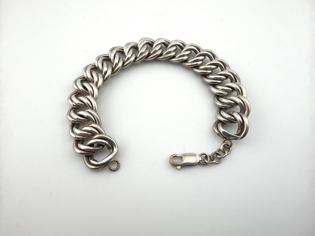 Vintage sterling double link bracelet