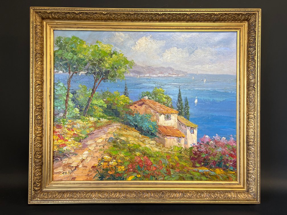 Signed Impressionistic landscape by TH Ribaud (?)