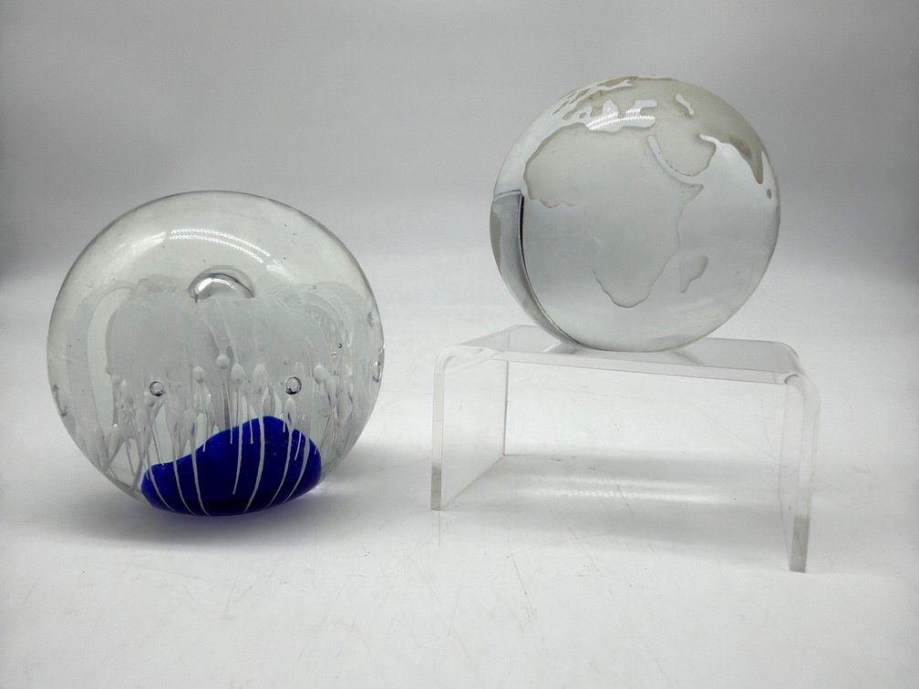Two glass paperweights