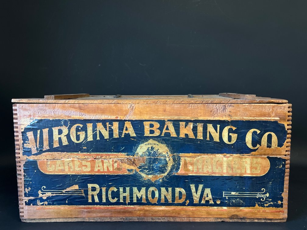 Richmond Baking Co. shipping crate, Richmond State Planters bank bag