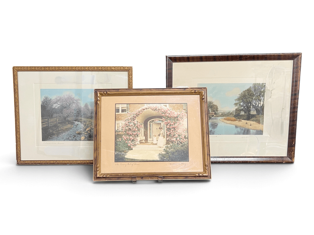 Three framed Wallace Nutting colored photographs