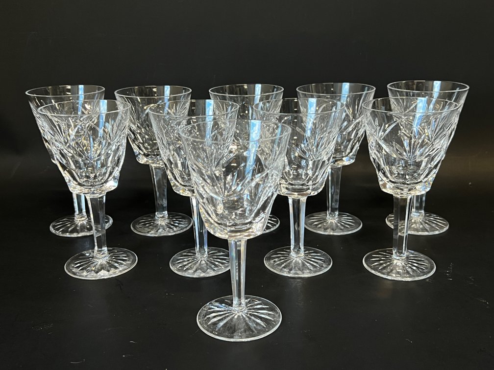 Set of 10 Waterford "Ashling" wine goblets