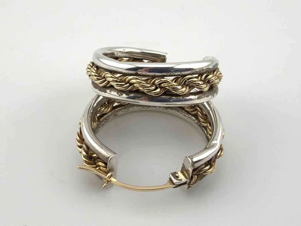 10kt, sterling hoop earrings
