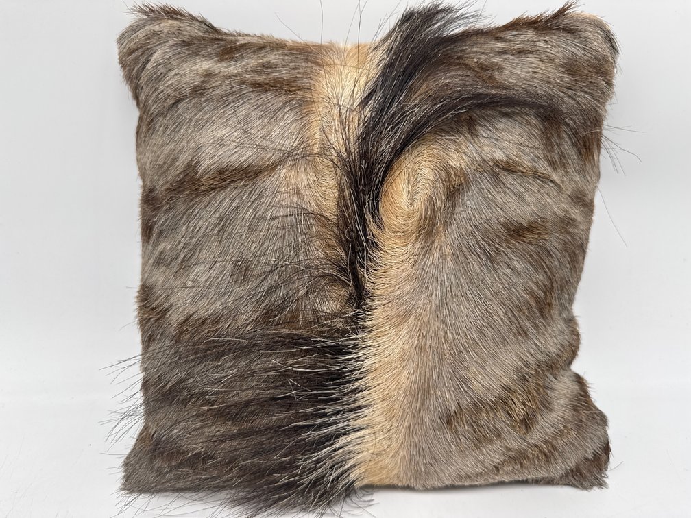 Single animal skin pillow
